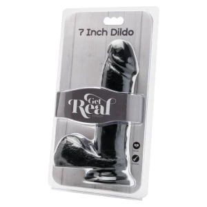 GET REAL - DILDO 18 CM MUSTA PALLOILLA